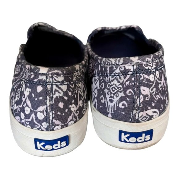 Keds Double Decker Mosaic Canvas Slip-On Sneaker - Blue/White - 9.5 - Picture 7 of 13